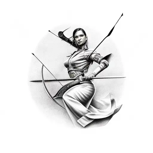 A Realistic Portrait Of A Gamer With A Bow And Arrow