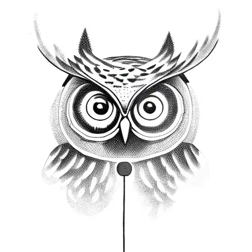 Owl On Branch With Lantern