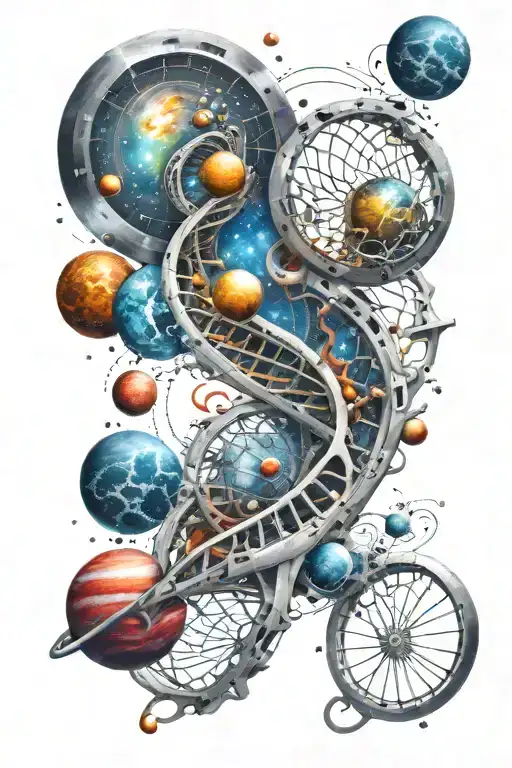 Space Dna Shape R Colorful Hyper Realistic