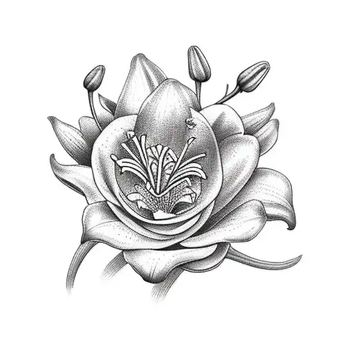 Bouquet Of One Lily And One Camomile