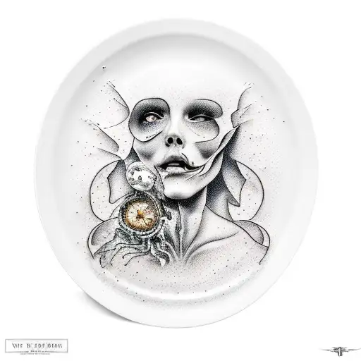 Plates With With Birth And Death Being Cracked And Glued Back Together