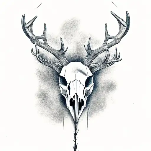 Deer Skull With Trees
