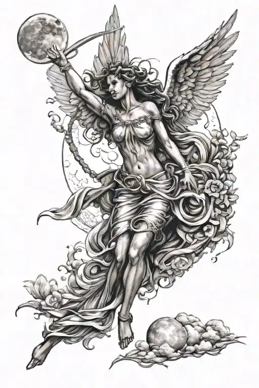 Angel Siring On Full Moon