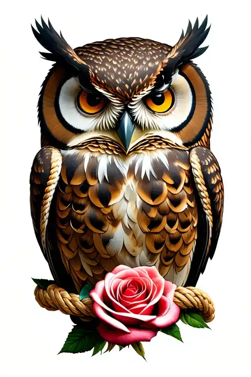 Owl Knotted Rope 2 Roses
