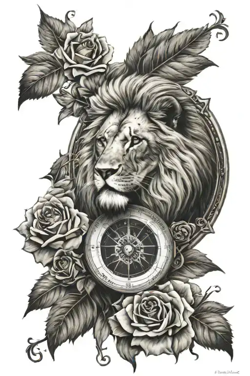 Lion Rose Compass