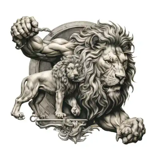 Hercules With Lion Wearing