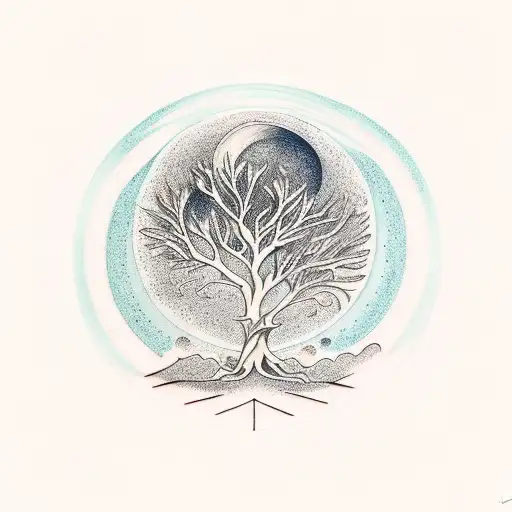 Tree With Night And Day Background