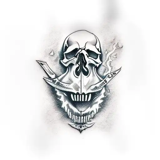 Skull Axes Motorcycle Fire