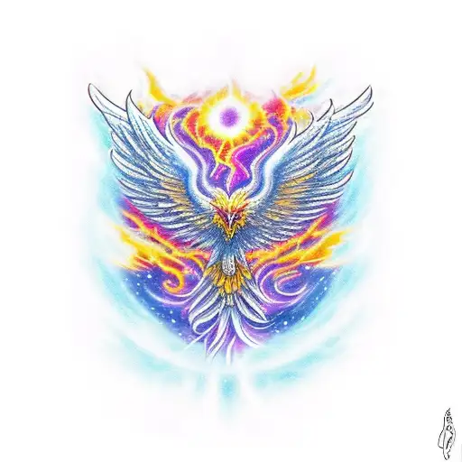 Phoenix Rising Out Of A Galaxy