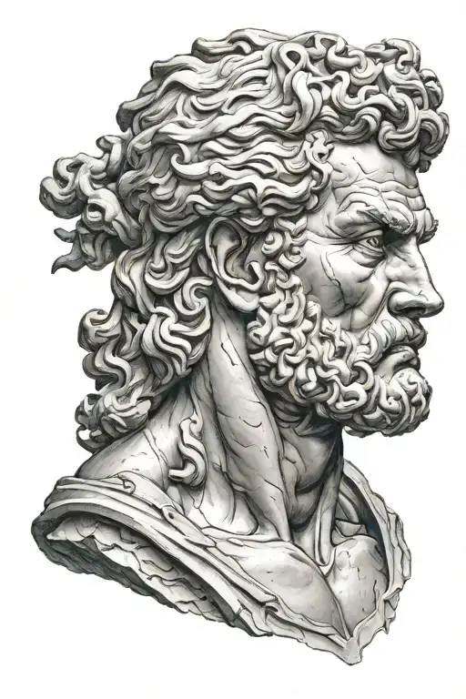 Hercules Statue Black And White