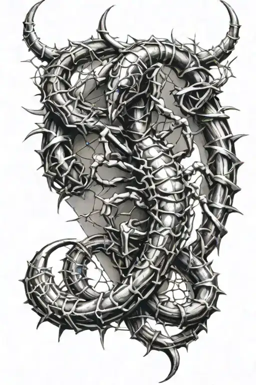 A Luxurious Diamond-encrusted Scorpio Symbol Intertwined With Barbed Wire