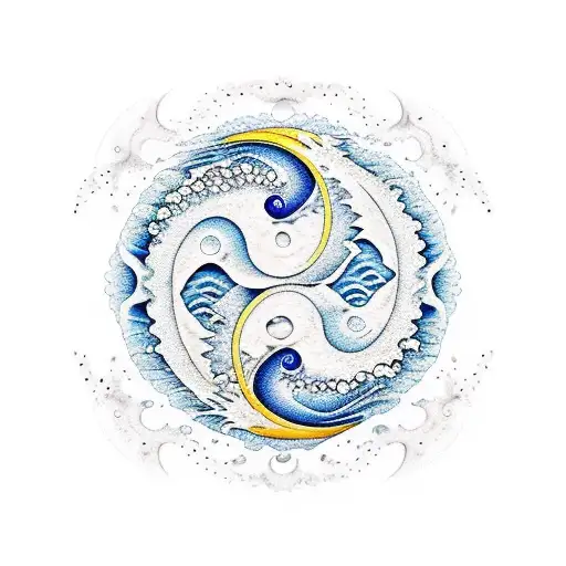 Ocean Wave And Beach Yin Yang