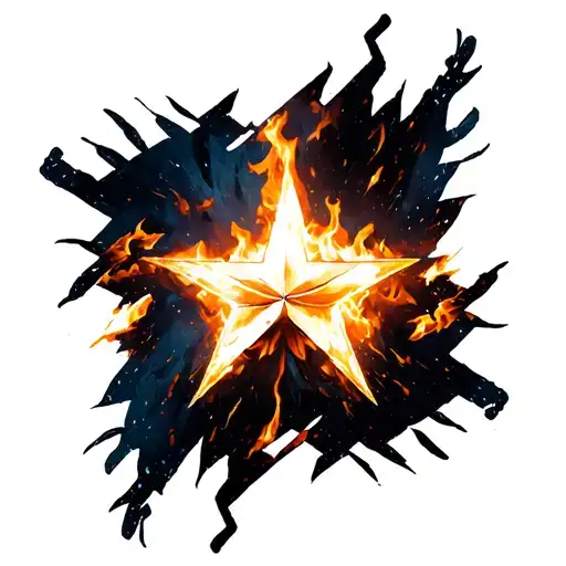 A Negative Space Of Stars On Fire Davinci