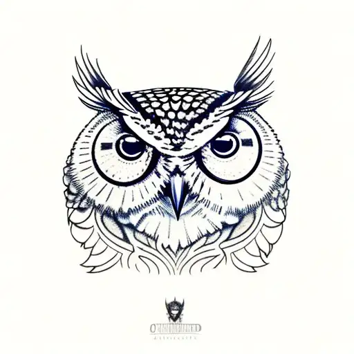 Owl Head With Hour Glass