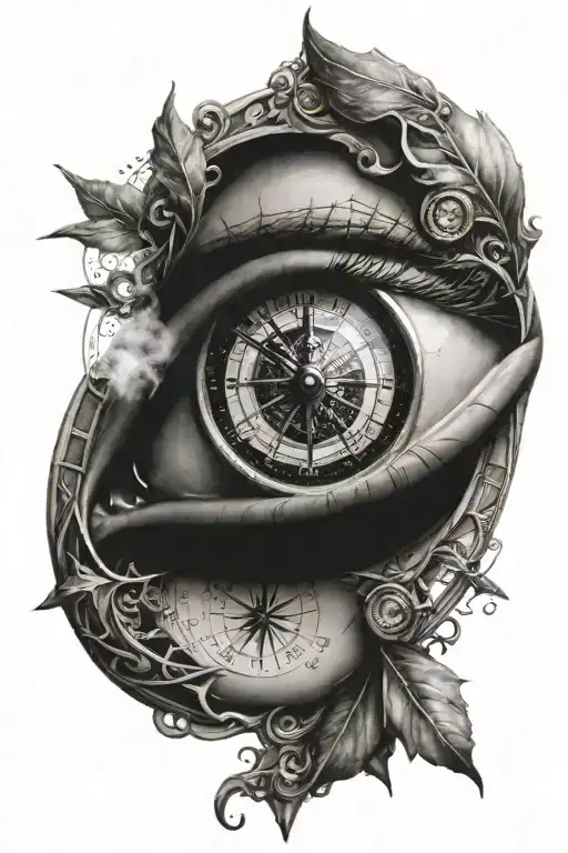 Eye Clock Compass Intertwined
