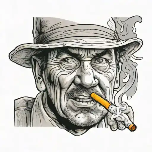 A Realistic Portrait Of Yourself As A Cartoon Character Smoking A Cigarette