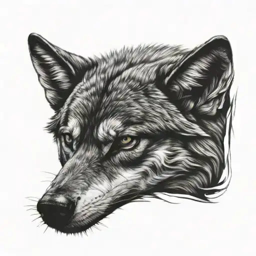 Wolf With Raor With Skull