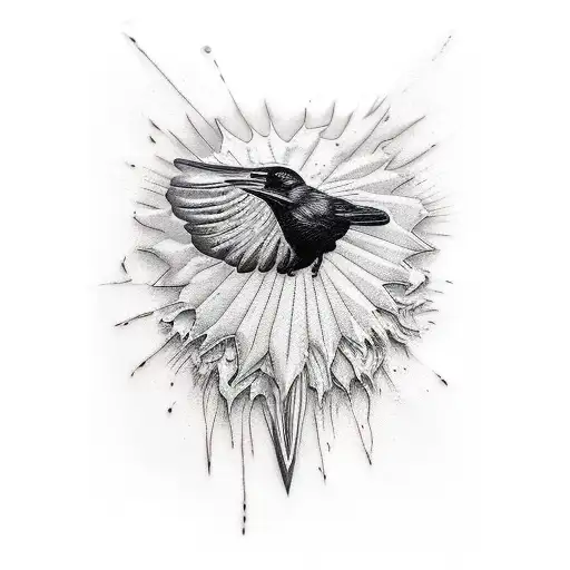 Chefs Knife And A Raven