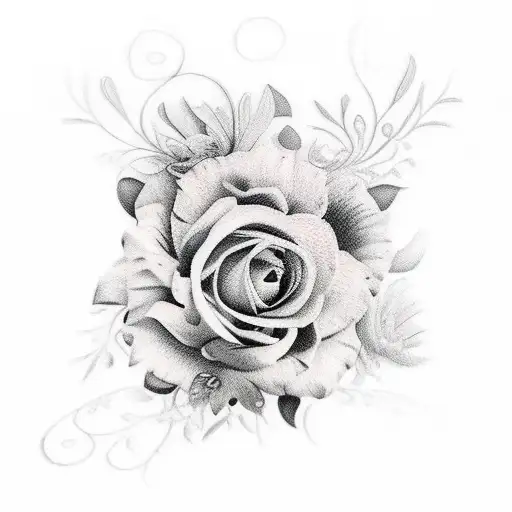 Realistic Bull With Flowers