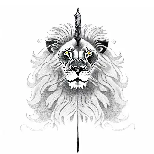 A Lion A Tree And A Sword