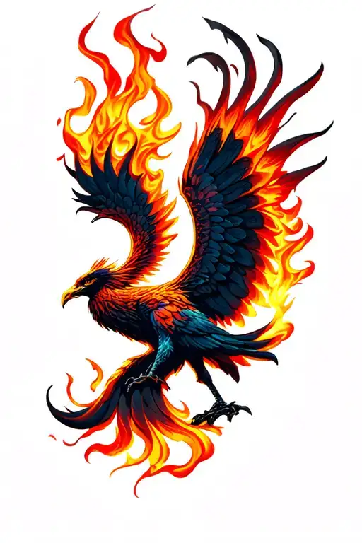 Phenix With Fire Flames