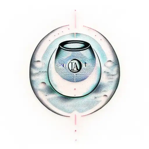 A Wine Glass With A Moon Reflection And Computer Binary Code As The Wine