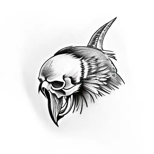 A Realistic Raven Delivering A Skull