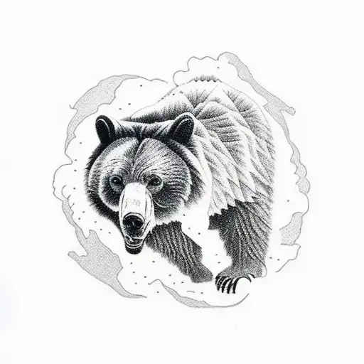 Bear Fighting A Wolf