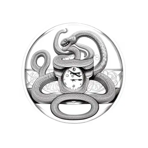 Snake Going Around An Hourglass