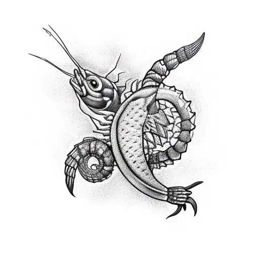 Scorpio With Balance And Fish
