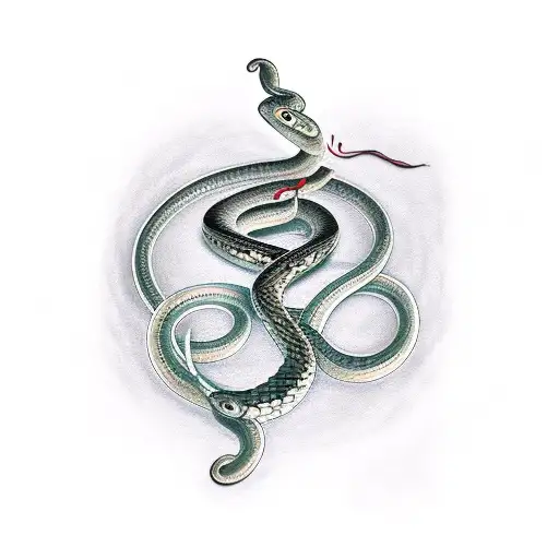 Snake And Lilly Around A Sword