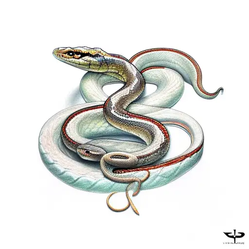 Snake And Lily Around A Sword