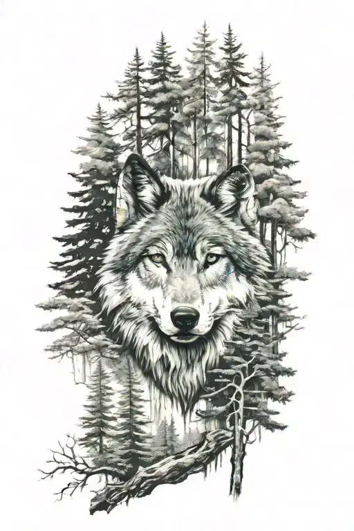 Wolf In A Forest