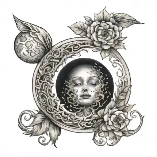 Feminine Design Incorporating Livra Scales And Cancer Moon