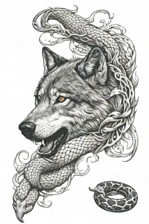 Wolf And Snake