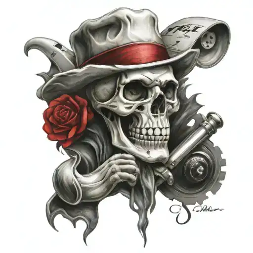 Skull With A Gambling Theme Sleeve