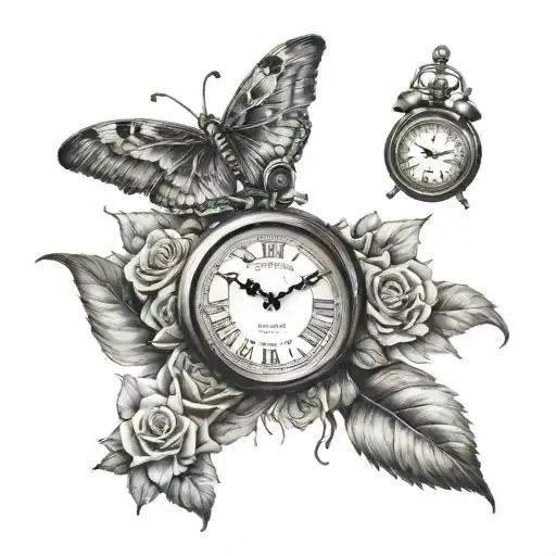 Clocks Side By Side Realistic With Child Birth Time