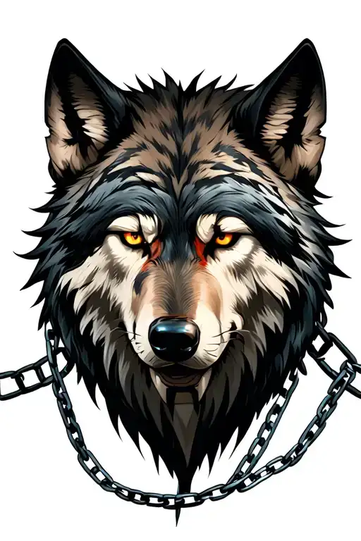 Fenrir Wolf From God Of War With Some Chains