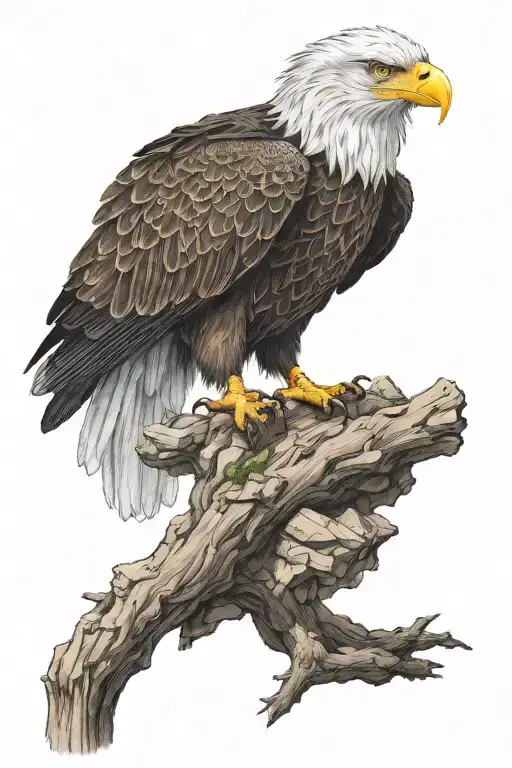 Bald Eagle Perched On Top