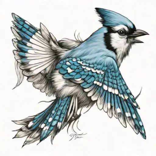 Blue Jay Bird Rising