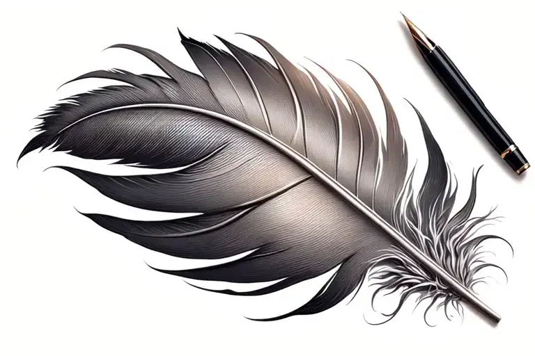 Feather Quill Pen Writing