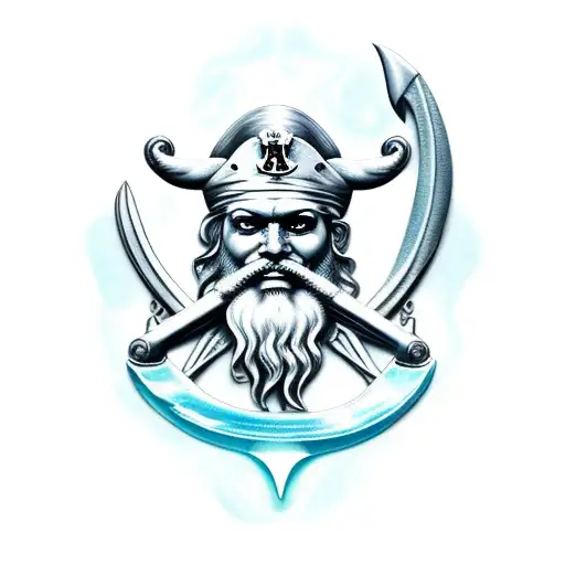 Poseidon And Pirate Ship