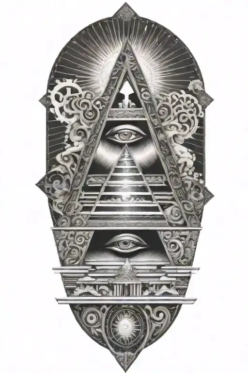 Chakras Kaaba Pyramid Cross Intertwined