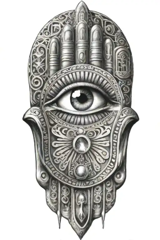 Hamsa Pyramid Kaaba Eye Chakras