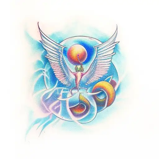 Hourglass With Wings Color