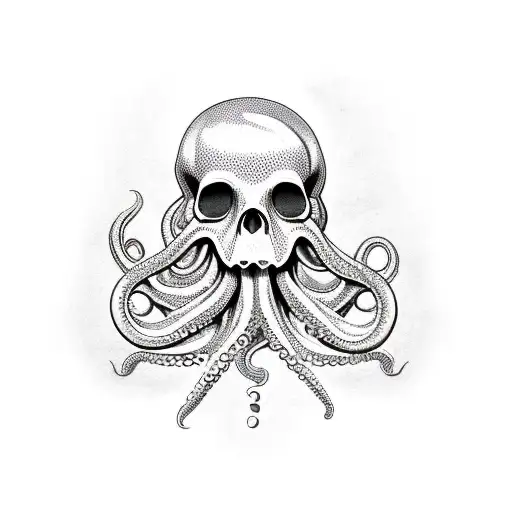 Octopus With Skull And Treasure