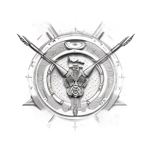 Greek Atlas And Sagittarius Hunter