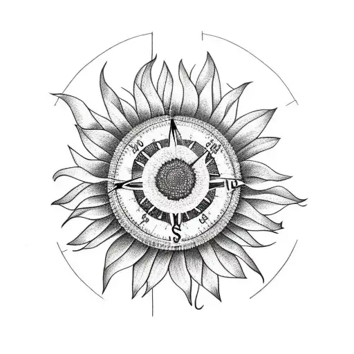 Sunflower As A Compass Pointing North