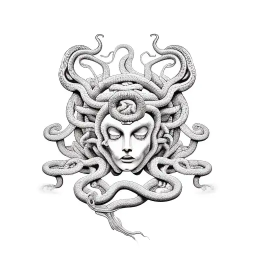 Medusa Attacked Snakes Agony
