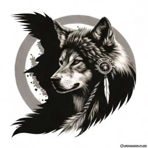 Wolf Headress Indian Women